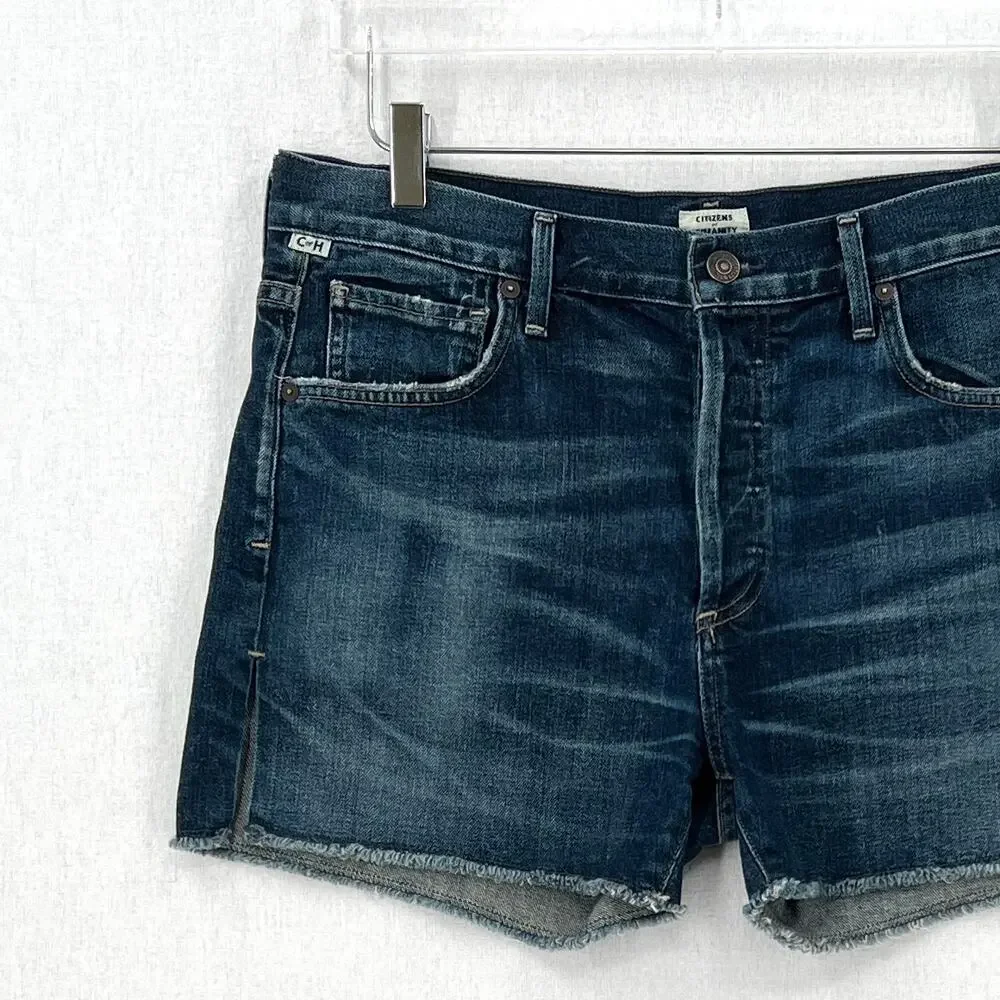 CITIZENS OF HUMANITY Corey Short Womens 28 Slouchy Fit Denim Cut Off Dark Wash